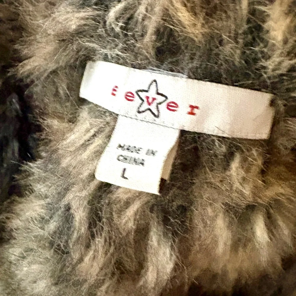 Fever Faux Fur Trimmed Taupe/Beige Suede Vest - Picture 5 of 8